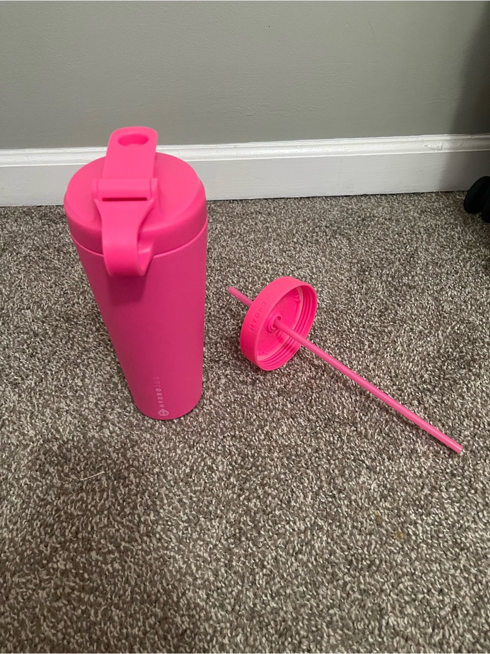 HydroJug Pink Insulated Shaker Tumbler Bottle with Straw - Brand